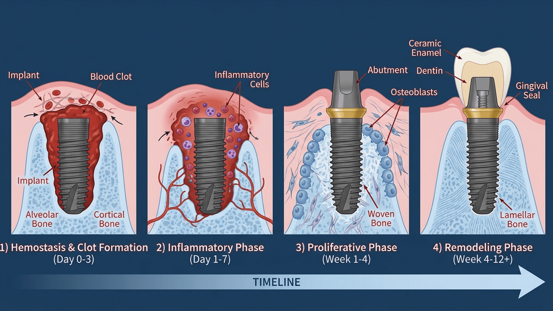Phases of Osseointegration Timeline