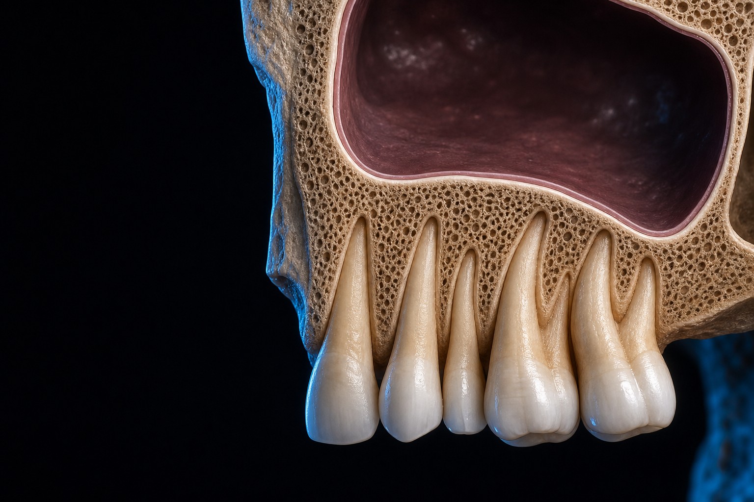 Maxillary sinus anatomy relevant to a sinus lift