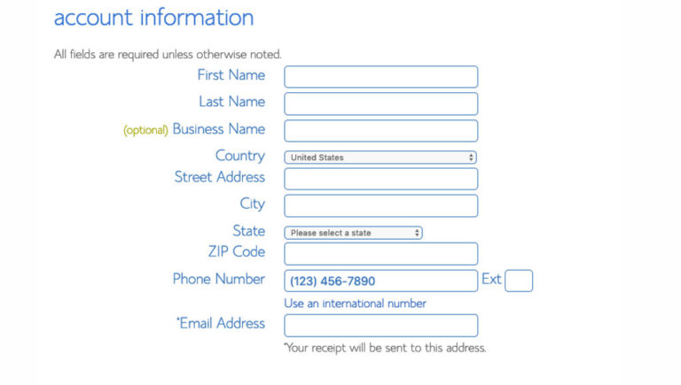 bluehost account information