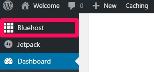 Bluehost WordPress dashboard control panel