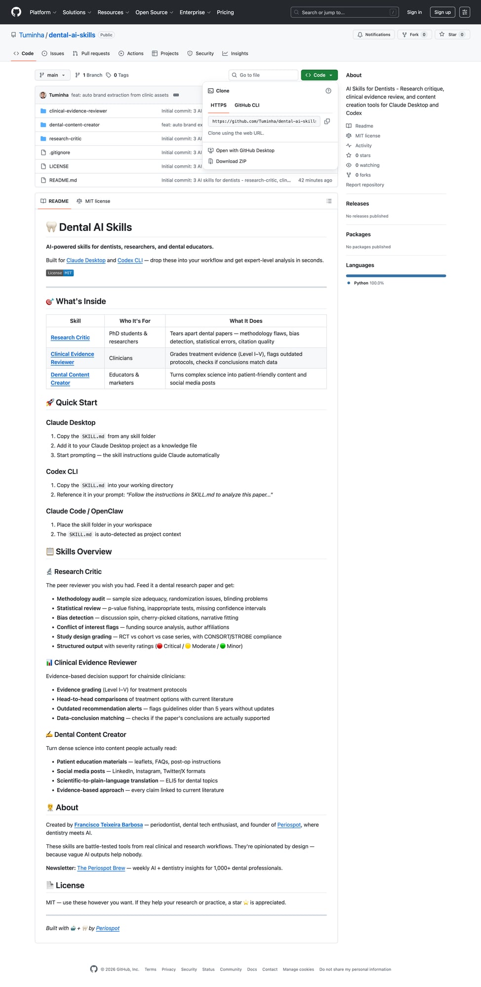 GitHub repository - click Code then Download ZIP